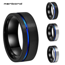 Load image into Gallery viewer, Thin Blue Line Black and/or Silver Tungsten Carbide 8 MM Ring (4 Styles)