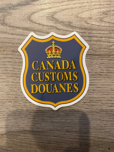 3" Badge Shaped Vintage Customs / Douanes 🛃 (CBSA) Sticker /Decal