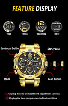 Load image into Gallery viewer, (LIMITED TIME FREE SHIPPING) Thin Blue Line Inspired Dual Display Waterproof Luxury Watch with Blue Silicone Band