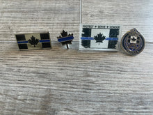 Load image into Gallery viewer, The Thin Blue Line Canada Challenge Coin and Lapel Pin Set