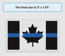 Load image into Gallery viewer, Classic Thin Blue Line Canadian Flag Sticker / Decal ( 3" Regular and Holographic)