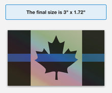 Load image into Gallery viewer, Classic Thin Blue Line Canadian Flag Sticker / Decal ( 3" Regular and Holographic)