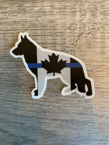 3 " German Shepherd Thin Blue Line Canada Flag K9 Police Dog Sticker Decal