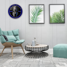 Load image into Gallery viewer, The Thin Blue Line Canada Spartan Helmet Numberless Wooden Wall Clock