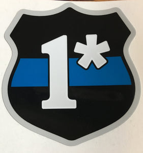 3" 1* Asterisk Thin Blue Line Badge Police Officer Sticker Decal