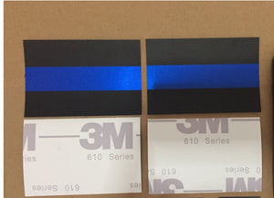 Reflective Thin Blue Line License Plate Sticker (1.5" x 1")
