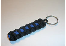Load image into Gallery viewer, Thin Blue Line Keychain / FOB  with Blue Line and Handcuffs