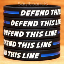Load image into Gallery viewer, Thin Blue Line Silicone Back The Blue, Blue Lives Matter, Thin Blue Line , Thin Blue Line Maple Leaf , Thin Blue Line Canadian Flag, Defend This Line, Got Your Six, Thin Silver Line (Corrections) Wristband / Bracelet