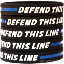 Load image into Gallery viewer, Thin Blue Line Silicone Back The Blue, Blue Lives Matter, Thin Blue Line , Thin Blue Line Maple Leaf , Thin Blue Line Canadian Flag, Defend This Line, Got Your Six, Thin Silver Line (Corrections) Wristband / Bracelet