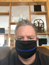 Load image into Gallery viewer, Thin Blue Line Washable Cotton Face Mask 😷 (2 models/ Now with FREE filter and FREE Shipping)
