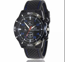 Load image into Gallery viewer, Silicone Strap Thin Blue Line Inspired Watch
