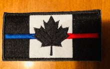 Load image into Gallery viewer, Thin Blue Line / Thin Red line Canadian Flag Patch (8 cm x 4 cm)