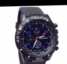 Load image into Gallery viewer, Silicone Strap Thin Blue Line Inspired Watch