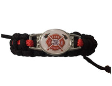 Load image into Gallery viewer, Thin Red Line Firefighter Paracord Bracelet