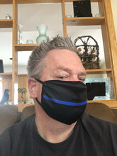Load image into Gallery viewer, Thin Blue Line Washable Cotton Face Mask 😷 (2 models/ Now with FREE filter and FREE Shipping)