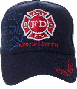 Fire Department First in Last Out embroidered Hat / Cap