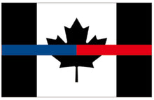 Load image into Gallery viewer, Full Size 5’ x 3 ‘ Joint Thin Blue Line / Thin Red Line Canadian Flag