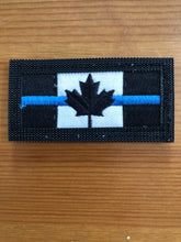 Load image into Gallery viewer, Double Sided Thin Blue Line Canadian Flag / Canadian Flag Patch (2 versions)