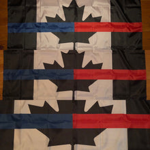 Load image into Gallery viewer, Full Size 5’ x 3 ‘ Joint Thin Blue Line / Thin Red Line Canadian Flag