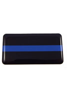 Load image into Gallery viewer, Thin Blue Line Rectangular Domed Decal 3D Sticker Emblem 2.6&quot;