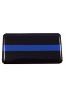 Load image into Gallery viewer, Thin Blue Line Rectangular Domed Decal 3D Sticker Emblem 2.6"