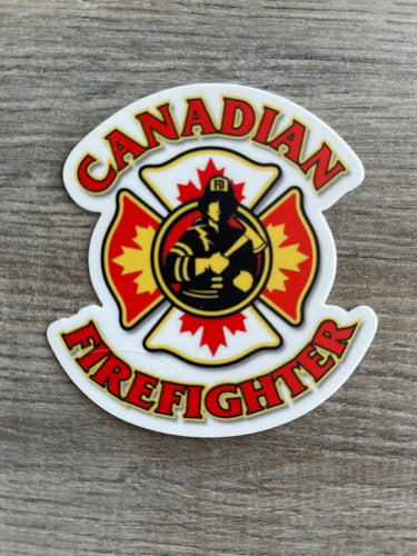 Canadian Firefighter Decal / Sticker (Regular or Holographic) 2.86 