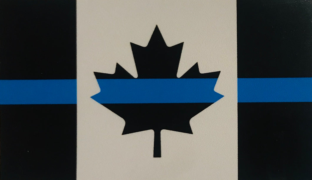 Subdued Thin Blue Line Canada Flag Sticker / Decal