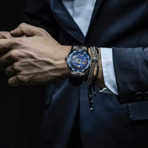 Thin Blue Line Inspired Winner Men’s  Skeleton Mechanical Watch (FREE Shipping)