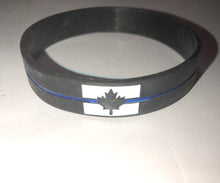 Load image into Gallery viewer, Thin Blue Line Silicone Back The Blue, Blue Lives Matter, Thin Blue Line , Thin Blue Line Maple Leaf , Thin Blue Line Canadian Flag, Defend This Line, Got Your Six, Thin Silver Line (Corrections) Wristband / Bracelet