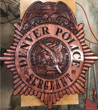 Load image into Gallery viewer, 22" First Responders Badge / Emblem / Crest Carved out of Wood