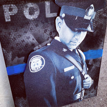 Load image into Gallery viewer, Custom Thin Blue Line Canvas with 3D Portrait or Emblem (Free Shipping)