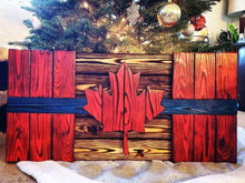 Load image into Gallery viewer, Burnt Thin Blue Line First Responders Wooden Flag (FREE Shipping)