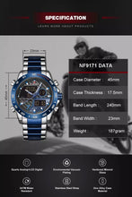 Load image into Gallery viewer, Thin Blue Line Inspired NAVIFORCE Double Display Sports Watch (FREE Shipping)