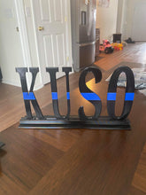 Load image into Gallery viewer, Thin Blue / Red / Silver / Yellow / Green Line 3D printed Badge Number Displays