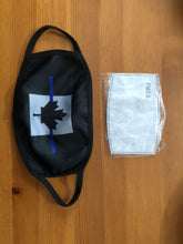 Load image into Gallery viewer, Thin Blue Line Washable Cotton Face Mask 😷 (2 models/ Now with FREE filter and FREE Shipping)