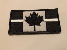 Load image into Gallery viewer, Thin Silver or Thin White Line Canadian Flag Patch (8 cm x 4 cm)