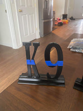 Load image into Gallery viewer, Thin Blue / Red / Silver / Yellow / Green Line 3D printed Badge Number Displays