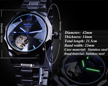 Load image into Gallery viewer, “Blue Ocean” Thin Blue Line Inspired Transparent Dial Men's Watch (FREE Shipping)