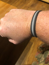 Load image into Gallery viewer, Thin Blue Line Silicone Back The Blue, Blue Lives Matter, Thin Blue Line , Thin Blue Line Maple Leaf , Thin Blue Line Canadian Flag, Defend This Line, Got Your Six, Thin Silver Line (Corrections) Wristband / Bracelet