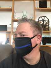 Load image into Gallery viewer, Thin Blue Line Washable Cotton Face Mask 😷 (2 models/ Now with FREE filter and FREE Shipping)