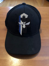 Load image into Gallery viewer, Black Punisher “Fitted” (M/L) Tactical Cap with YOUR choice of FREE Patch