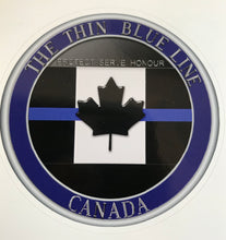 Load image into Gallery viewer, The Thin Blue Line Canada Official Sticker /Decal (3 ‘’ Round)