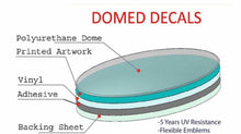 Load image into Gallery viewer, 3” x 2.6” Thin Blue Line Shield Crest Domed Decal 3D Look Emblem