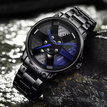 Load image into Gallery viewer, Blue or Red Real Rim Hub Watch