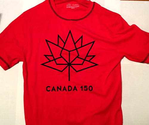 HIGH QUALITY RED OR WHITE CANADA 150 OFFICIAL LOGO T-SHIRT