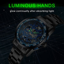 Load image into Gallery viewer, Thin Blue Line Inspired Winner Men’s  Skeleton Mechanical Watch (FREE Shipping)