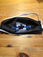 Load image into Gallery viewer, MADE IN CANADA π¨π¦ Thin Blue Line Tattered Canadian Flag 3 Ply Washable Defender Face Mask (Free Shipping)