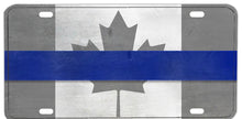 Load image into Gallery viewer, Thin Blue Line Canada Subdued Flag Aluminum License Plat
