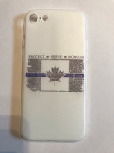 Load image into Gallery viewer, Thin Blue Line Canada Silicone Phone Cases! (Please email us if you do not see your phone’s model and we’ll let you know if we can produce it)