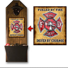 Load image into Gallery viewer, &quot;Firefighter&quot; Hero Wall Mounted Bottle Opener and Cap Catcher
